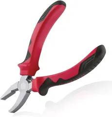 LEONTOOL ガラスニブリングプライヤー ガラスニッパー ガラスパンチ ガラスカッター ガラス切りニッパー ステンドグラスニッパー エッジニッパー 平やっとこ バネ付(レッド ブラック)