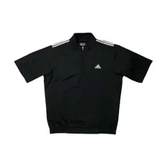 adidas GOLF アディダス ゴルフ ハーフジップ ウインドブレーカー  半袖 プルオーバー シャツ ジャケット L/G /ブラック/スポーツ