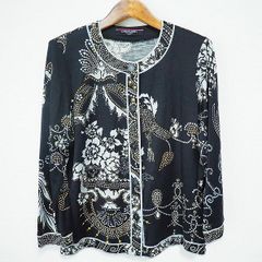 美品 レオナール カンカン カーディガン 黒地 42 - メルカリ