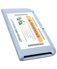 HTharros 車内用 カード 収納 ケース グレー カーサンバイザー ダッシュボード ドア取付 カード入れ 多機能 GR [グレー]