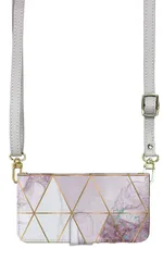 iPhone14plus ケース 手帳型 アイフォン14 プラス スマホケース スマホショルダー レザー ストラップ 大理石 マーブル 幾何学模様 おしゃれ 派手 調節可能 130cm  カラー03