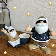 サンタクロースのじじばばオブジェ・キャンドル・キャンドルスタンド