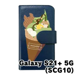 【新品未使用】 Galaxy S21 Plus 5G SCG10 ギャラクシーS21+ s21プラス スマホケース 手帳型 (色：ネイビー×柄：柴犬アイス) moimoikka モイモイッカ 犬 動物 アニマル flip2-scg10-nv-20116