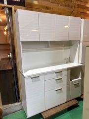 【NITORI/ニトリ】ソレルキッチンボード　収納棚　家具　ホワイト　食器棚　キッチンボード　キッチン棚　大型家具　戸建　料理　白　ホワイト
