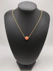 美品 3749 血赤珊瑚 高知県産 本天然サンゴ ネックレス レッド 