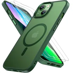 【Magsafe対応・米軍MIL規格】Miracase iPhone 13 ケース 、耐衝撃iPhone13ケース、滑り止め、黄ばみ防止、指紋防止、傷防止のiPhone 13ケース、【画面強化保護フィルム2枚付き】薄くて肌に優しいデザイン、ワイヤレス充電対 0