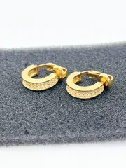 ChristianDior/クリスチャンディオール　イヤリング　ゴールド　ラインストーン　ヴィンテージ　オールド　レディースアクセサリー　ジュエリー　ワンポイント　NT020