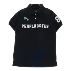 サイズ：0 PEARLY GATES パーリーゲイツ  半袖ポロシャツ ニコちゃん  ブラック系 [240101362781]# ゴルフウェア レディース ストスト