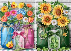 【人気商品】30x40cm 全面貼り付けタイプ ダイヤモンド塗装 装飾 芸術品 かわいい (5) DIY・手作り絵画手芸キットモザイクアートハンドメイド キットダイアモンドビーズ絵画キット 2枚セット5Ｄ ダイヤモンドアート
