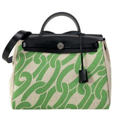エルメス ハンドバッグ美品  エールバッグジップPM ルトゥルネ H086033CKAC ヴェールコミック×エクリュ×ベージュ×黒 シルバー金具