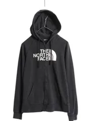 【お得なクーポン配布中!】 ノースフェイス フルジップ プリント スウェット フード パーカー レディース S / 古着 アウトドア トレーナー 裏起毛 スエット ブラック