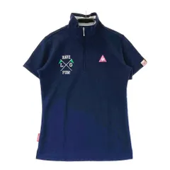 サイズ：M LECOQ GOLF ルコックゴルフ  ハーフジップ半袖Tシャツ  ネイビー系 [240101282541]# ゴルフウェア レディース ストスト