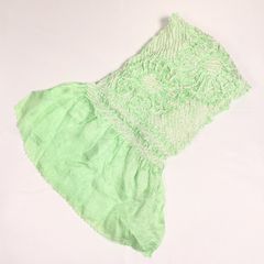 帯揚げ　黄緑　ミント色　正絹　中抜き絞り