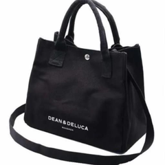 DEAN & DELUCA トートバッグ 　ショルダーバッグ　2way レディース キャンバス 帆布  ミニトート 仕切り おしゃれ　ブラック