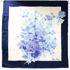ニナリッチ スカーフ ホワイト ネイビー 花柄 中古 ABランク NINA RICCI レディース 女性用のサムネイル
