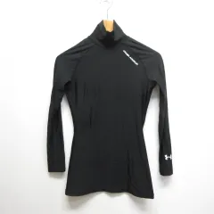 アンダーアーマー UNDER ARMOUR スポーツウェア 長袖 アンダーシャツ ハイネック カットソー SM 黒 ブラック