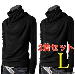 黒 アフガン タートルネック Tシャツ メンズ XLサイズ - ちな@プロフ