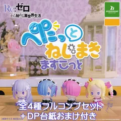 Re:ゼロから始める異世界生活 ぺたっとねじまきますこっと ブシロードクリエイティブ 【全４種フルコンプセット＋ＤＰ台紙おまけ付き】 リゼロ rezero EMT アニメ グッズ フィギュア ガチャガチャ カプセルトイ【即納 在庫品】【フルコンプリート】