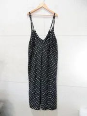 earth music&ecology アースミュージック&エコロジー バックリボンドットキャミワンピース ロング丈 ドット柄 ブラック Fサイズ 10182H00042