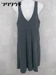 ◇ grove グローブ ノースリーブ 膝下丈 ジャンパー スカート Mサイズ ダークグレー系 レディース 【1002798939905】