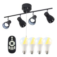 共同照明 シーリングライト 4灯 8畳 シーリングスポットライト 照明器具 天井 GT-DJ-ISD4B-9WT-2 ブラック LED電球60W形付き 調光 調色 リモコン対応 E26 北欧 角度調節可 天井照明 折り畳み可 おしゃれ リビング照明 0