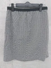 ◇ any SiS エニィ スィス オンワード樫山 総柄 膝丈 タイト スカート L ブラック ホワイト *  【1002799037501】