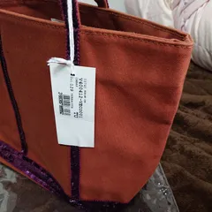 ヴァネッサブリューノ オレンジテラコッタ×パープルスパンコールバッグのサムネイル