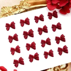 リボン　ネイル　パーツ　ボルドー レッド　赤　リボン　アート　デコ バレンタイン　クリスマス　ワンホン 量産型　地雷 推し 平成 女子