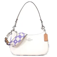 コーチ バッグ COACH PVC レザー チェッカーボード プリント テリ ロゴ 2way クロスボディ 斜め掛け ショルダー ハンド バッグ ライトバイオレット×チャーク CR103