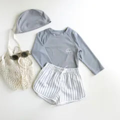 ☆ C ☆ 90cm ☆ ベビー キッズ 水着 セパレート 帽子付き UVカット 水着 セパレート 帽子 ベビー キッズ スイムパンツ 長袖 ラッシュガード パンツ 子ども用水着 子供用水着 スイムウェア UVカット 帽子付き セット ぼうし