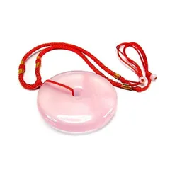 レア超大ローズクォーツ丸ペンダントトップネックレス平安扣恋愛運石街