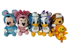 11636-062★ディズニー干支ぬいぐるみ/おまとめ6点/2022年/2016年/子年/寅年/申年/ミッキー/ミニー/ドナルド/デイジー/プーさん/ペア★