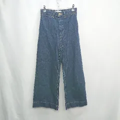 ◇ Θ AZUL BY MOUSSY アズールバイマウジー ワイド デニムパンツ サイズM ネイビー系 レディース E  【1504210016824】
