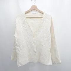 ◇ ⊇ BEAUTY & YOUTH ビューティアンドユース ハイゲージ 長袖 カーディガン サイズF アイボリー系 レディース E  【1505290010153】