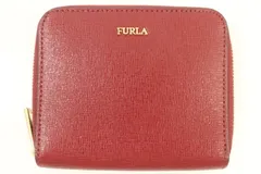 【中古】 FURLA レディース財布 -- BABYLON S ZIP AROUND ミニ財布 FURLA -- 赤 レッド ロゴ