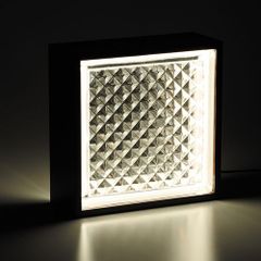 ガラスブロックライト ダイヤモンド 無段階調光 3色切替 USB電源（AC電源アダプター付）イシグロ/20993