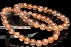 透明◇内包美 ブロンズルチルクォーツ　6.5mm　ブレスレット 1個売り パワーストーン 天然石 _B1451-65