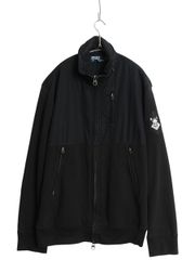【お得なクーポン配布中!】 00s ポロ ラルフローレン スウェット コットン 切替 ジャケット メンズ XL オールド 収納フード ブルゾン 裏起毛 大きいサイズ 黒 ワッペン