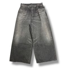 参考上代46200円 MINEDENIM  Giant Buggy Denim 5pocket USD ジャイアントバギーデニム5ポケットパンツ ダメージジーンズ マインデニム 2409-1003 ブラック 34 94399A8
