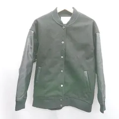 ◇ ⊇ UNITED ARROWS フェイクレザー ハイネック 長袖 スタジャン サイズ表記なし ブラック レディース E  【1503060043776】