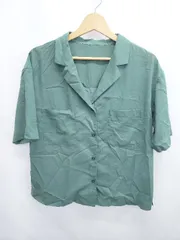 ◇ ⊂ green label relaxing UNITED ARROWS オープンカラー 半袖 シャツ ブラウス グリーン系 レディース E  【1411130015984】