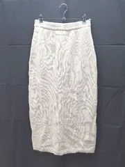 ◇ CAPRICIEUX LE'MAGE ウエストゴム ニット セーター 無地 ロング タイト スカート サイズF ベージュ レディース E  【1303290019721】