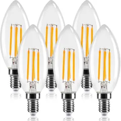 新品 Tengyuan シャンデリア電球 60W形相当 LED クリア電球 6W E14口金 フィラメント E14 6個入り LED電球 電球色 2700k 600lm C35 クリアタイプ シャンデリア形