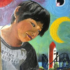 油彩画 「眼差し」 - メルカリ