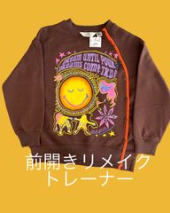 障がい児・障がい者洋服　前開きリメイクトレーナー140サイズ　H&M smilyworld