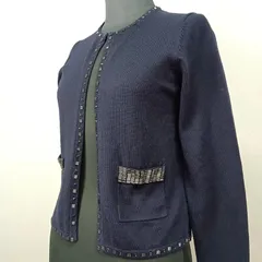 【美品】 BROOKS BROTHERS ブルックスブラザーズ　XS　カーディガン　ネイビー　ノーカラー　ボレロ　フォーマル　入学式 卒業式 パーティー セレモニー　ウール