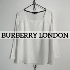 日本製 BURBERRY LONDON シルク混 カットソー バーバリーロンドン 三陽商会 ホワイト系