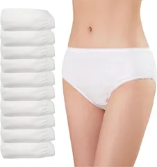 masamilk 使い捨てショーツ レディース 綿100% 10枚セット 女性用 パンツ 旅行 入院 個包装(ホワイト,  M)