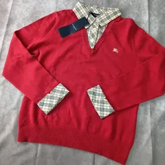 【未使用品】BURBERRY LONDON　カットソー　長袖　ノバチェック　切替シャツ　レイヤード風　サイズ160A バーバリー