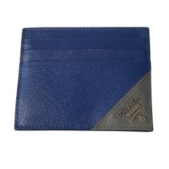 【中古品】PRADA プラダ カードケース サフィアーノ レザー ブルー 定期入れ 名刺入れ M93242RK